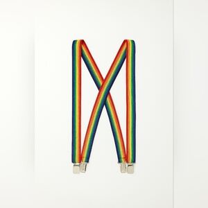 Rainbow Suspenders X Back Adjustable Clip On Pride Festival Unisex